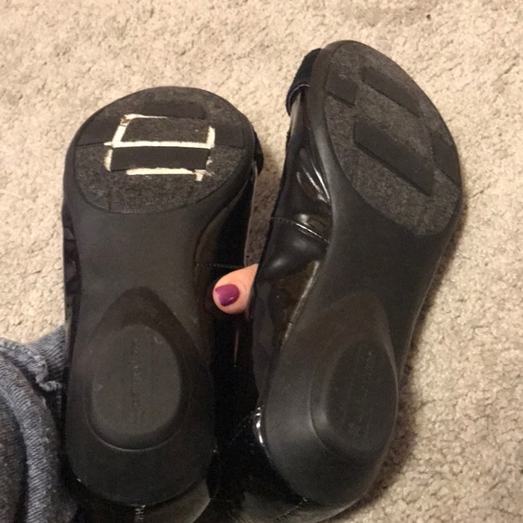 Black Patten Leather Button Flat - Picture 4 of 5